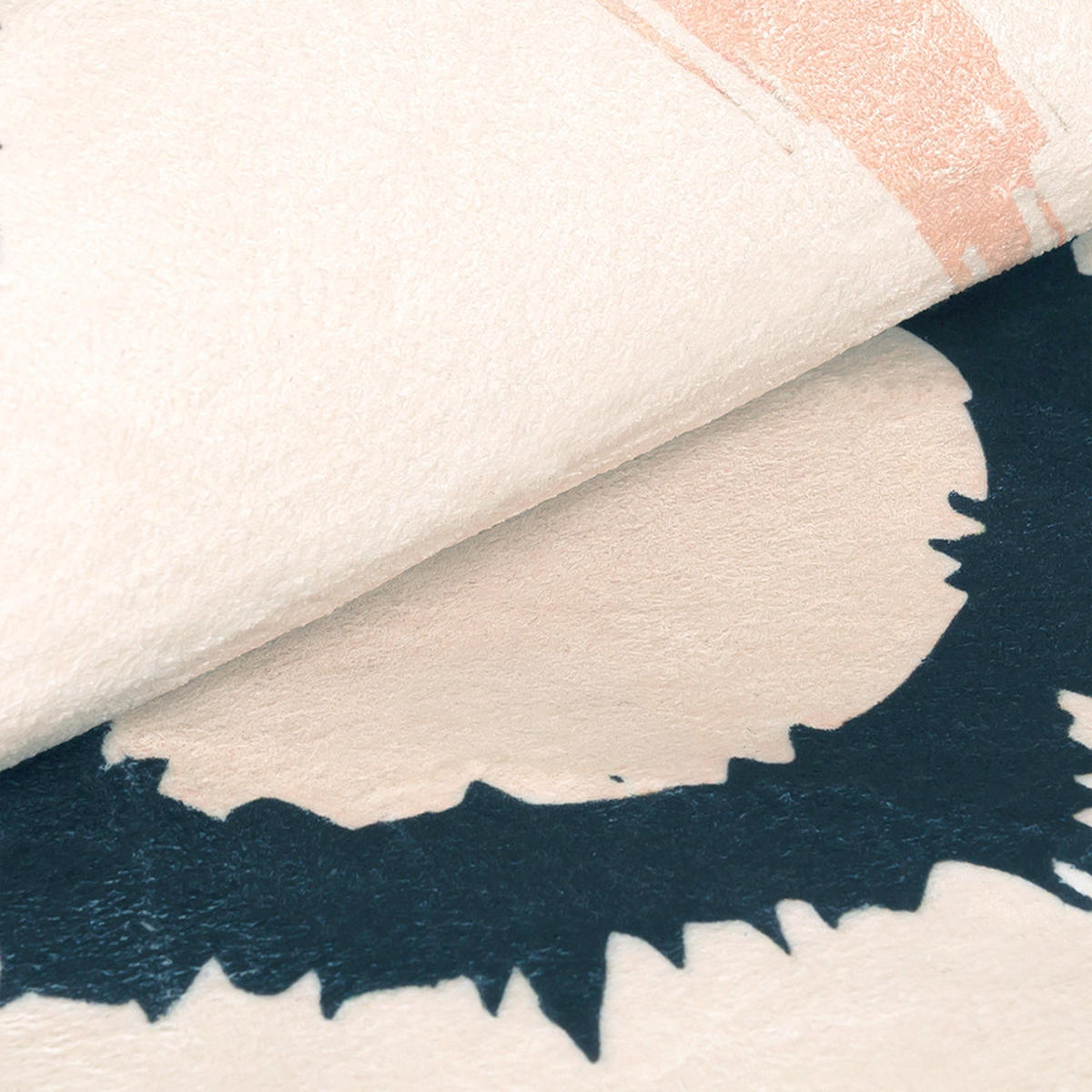 TEPPICH Osimo Lumi Mazovia Unregelmäßige Form 120x120cm Beige Schwarz Blumen Kurzflor - Beige, Textil (120/120cm) - Mazovia