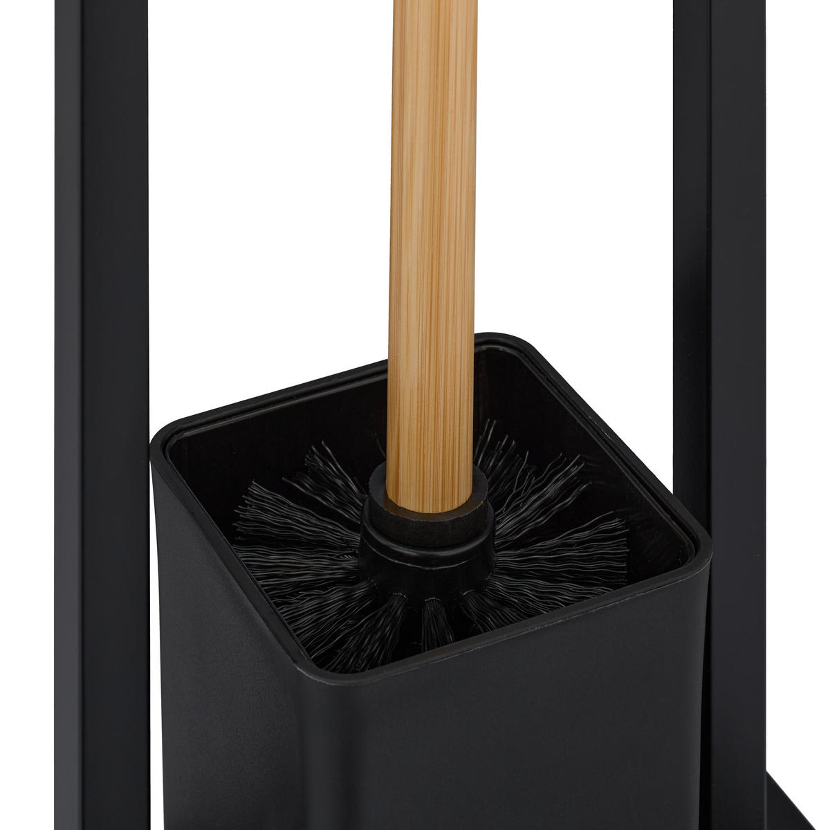 WC-GARNITUR - Schwarz, Holz/Kunststoff (23/77/18cm) - Relaxdays