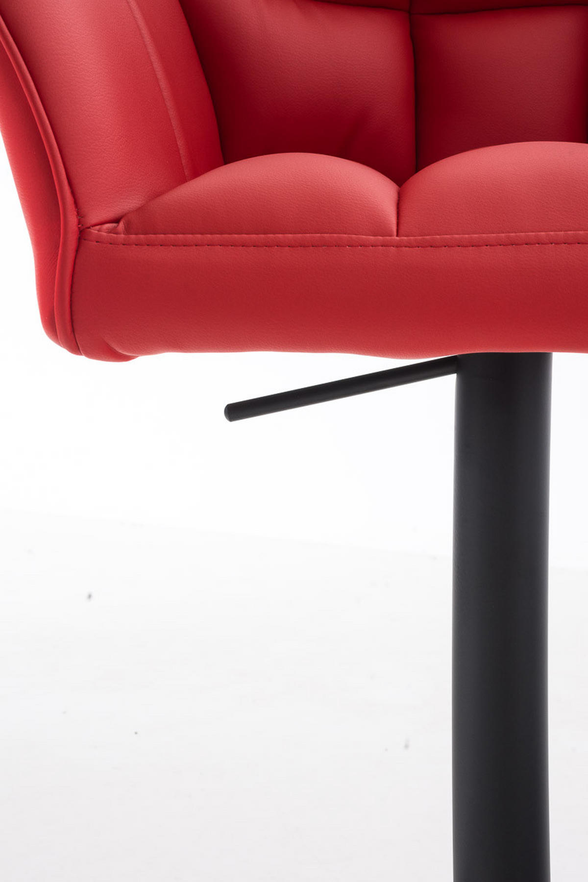 BARHOCKER Sihar Kunstleder Rot Schwarz - Rot, Leder/Metall (64/88/45cm) - DELUKE