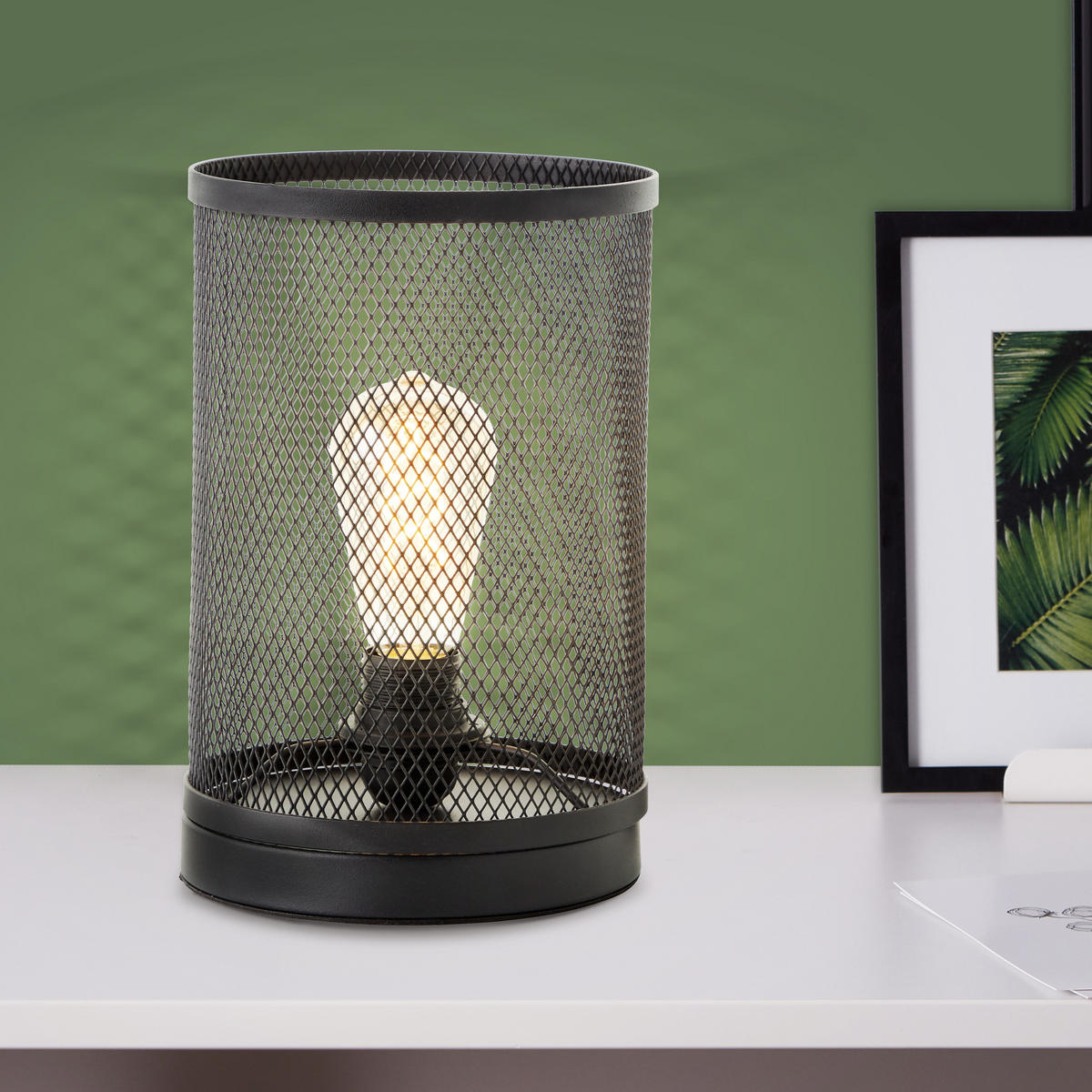 TISCHLEUCHTE Maze 94522/86 - Schwarz, Metall (18/18/27.5cm) - Brilliant