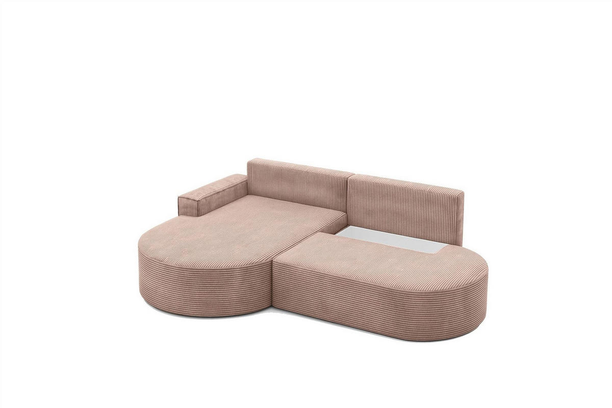 ECKSOFA Girona Mit Schlaffunktion - Rosa, Holzwerkstoff/Textil (278/179cm) - Fun Möbel