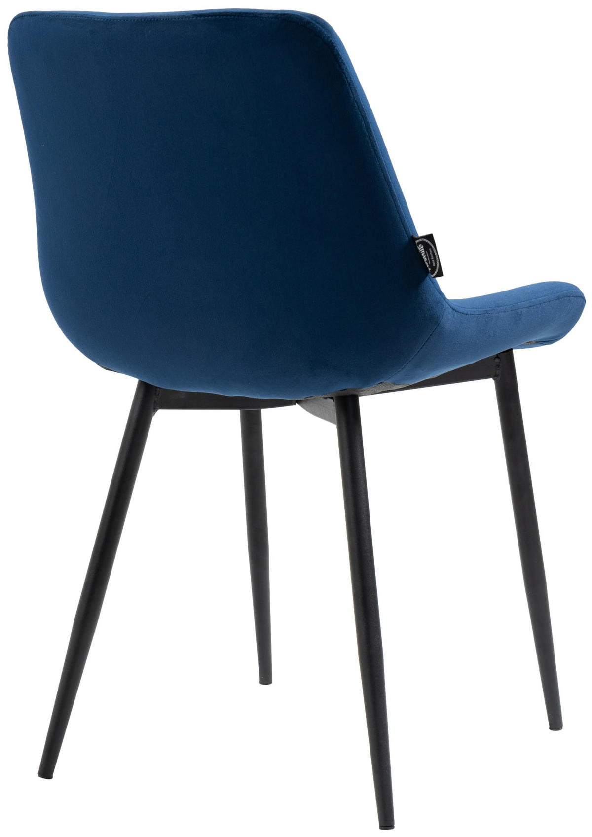 STUHL 4er Set Samt blau - Blau/Schwarz, Textil/Metall (51/80/60cm) - CLP