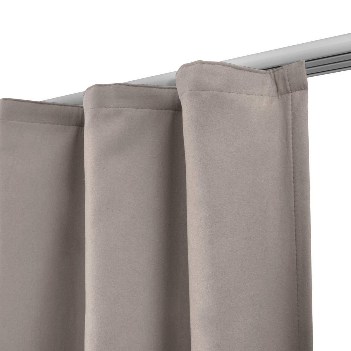 VORHANG Amelie TK mit Kräuselband 140x245cm Sand (2tlg) - Sandfarben, Textil (140/245/1cm) - Beautissu 