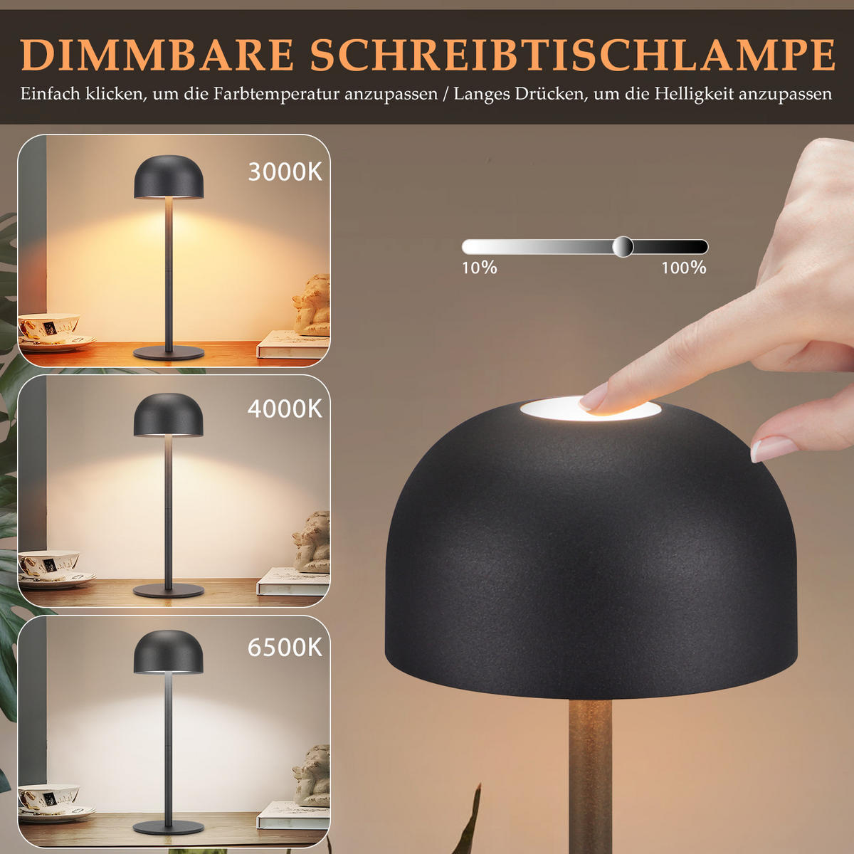 TISCHLAMPE Flussira 9/25/9 cm - Schwarz, Metall (9/9/25cm) - ZMH