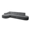 ECKSOFA Ottomane Links MARI-L2 - 317x163x73,5 cm Dunkelgrau Cord - Dunkelgrau/Schwarz, Holzwerkstoff/Kunststoff (165/321cm) - ALTDECOR