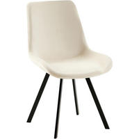 STUHL Samt creme - Creme/Schwarz, Textil/Metall (53/89/59cm) - CLP