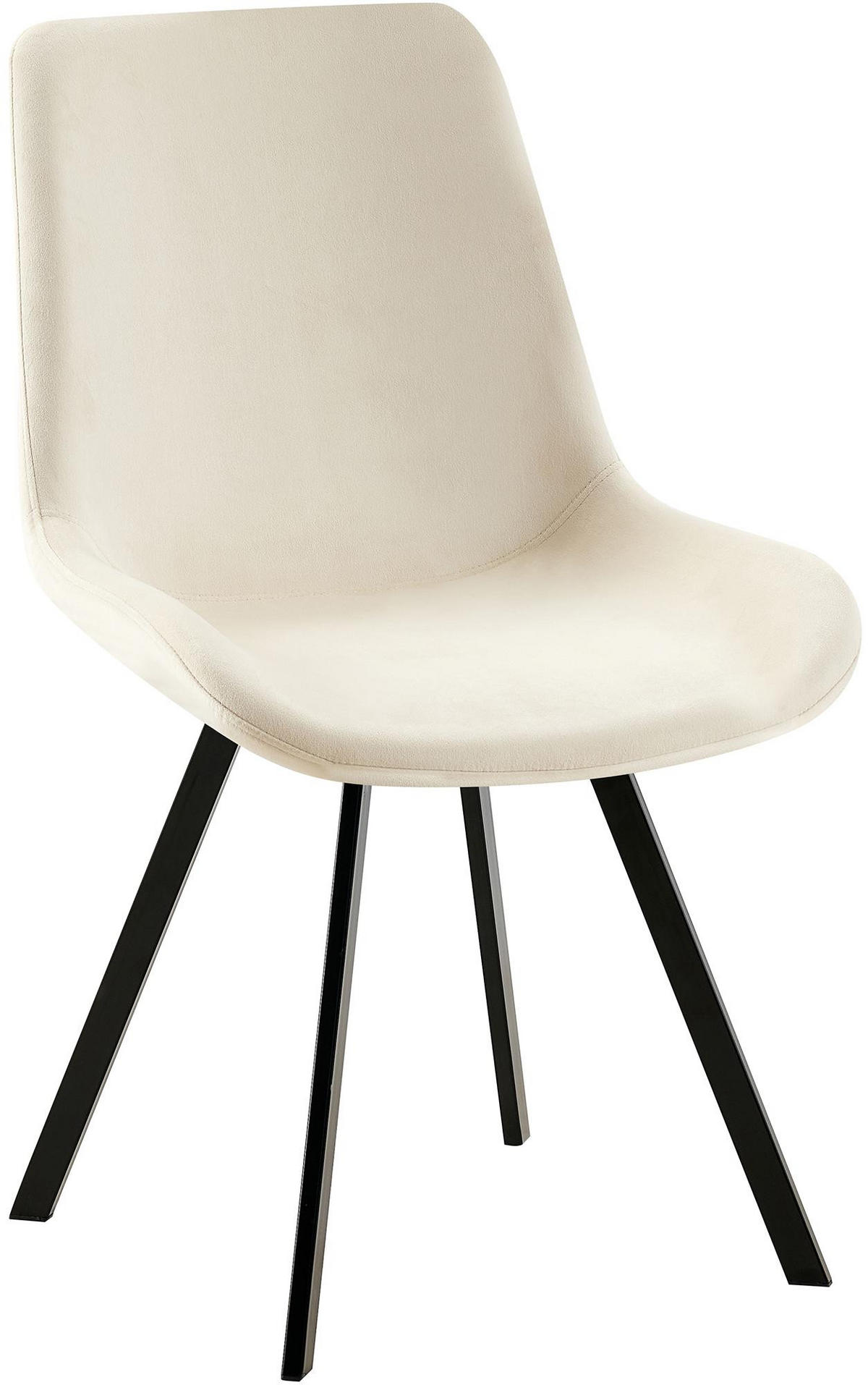 STUHL Samt creme - Creme/Schwarz, Textil/Metall (53/89/59cm) - CLP
