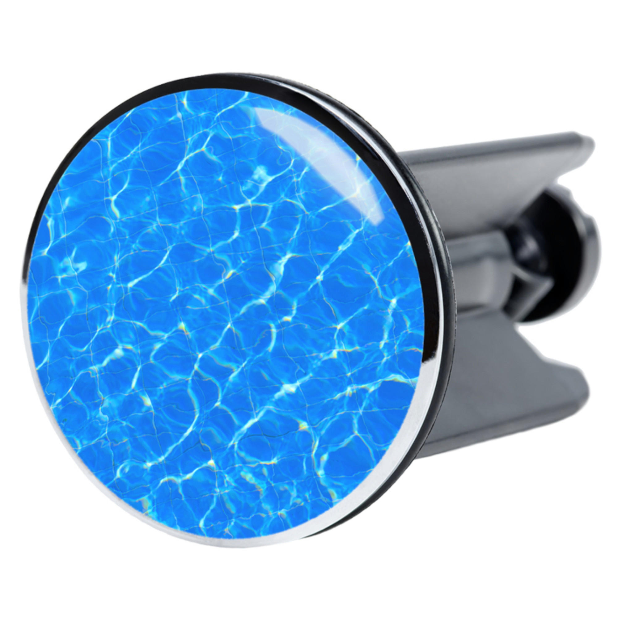 WASCHBECKENSTÖPSEL Lagune - Blau, Kunststoff/Metall (4/7/7cm) - Sanilo