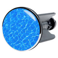 WASCHBECKENSTÖPSEL Lagune - Blau, Kunststoff/Metall (4/7/7cm) - Sanilo