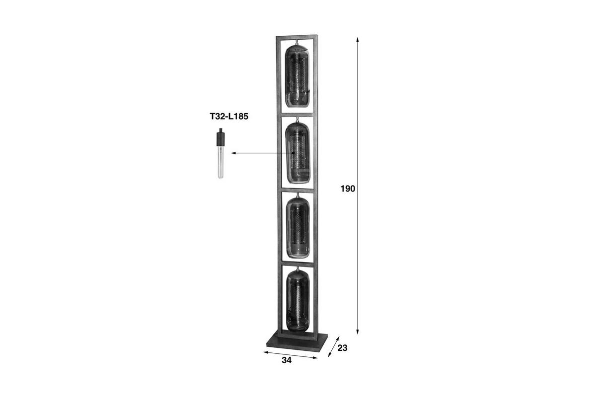 STEHLAMPE TRIEST Schwarz Glas - Schwarz, Glas (23/34/190cm) - KAWOLA