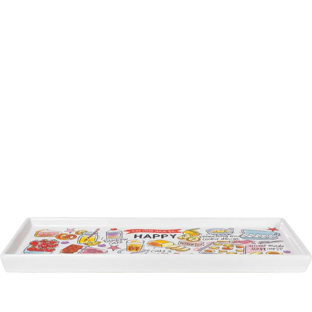 KUCHENPLATTE Happy in Bunt - 33cm - Multicolor, Keramik (12.3/34.5/2.1cm) - Blond Amsterdam