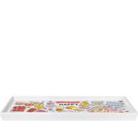 KUCHENPLATTE Happy in Bunt - 33cm - Multicolor, Keramik (12.3/34.5/2.1cm) - Blond Amsterdam