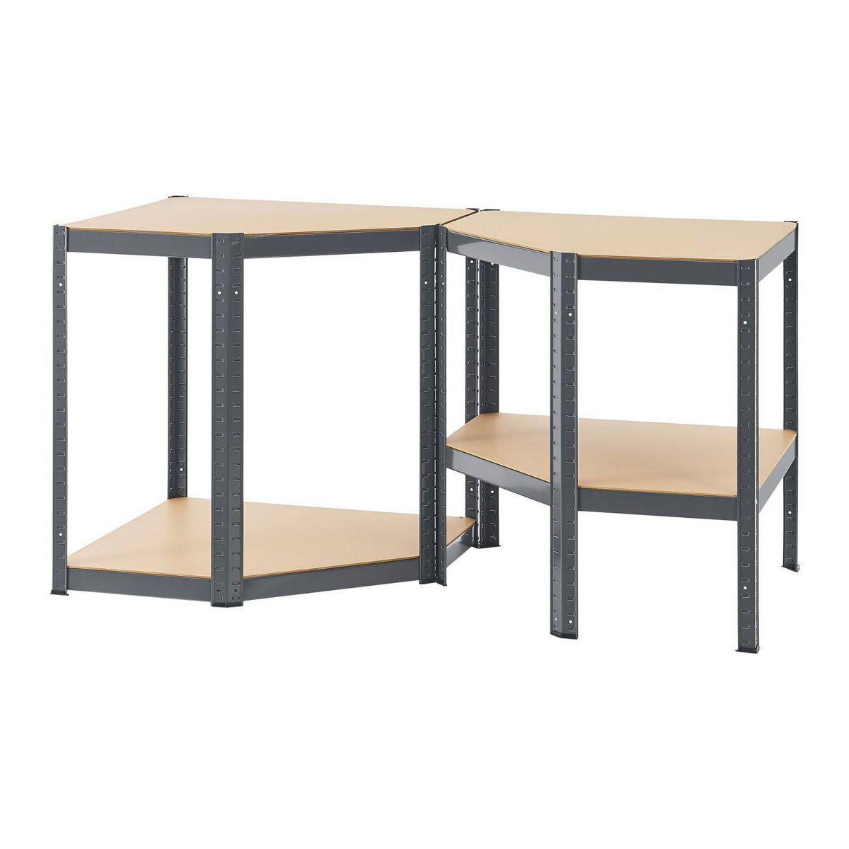 REGALSYSTEM Easy grau insgesamt 12 Böden (3er-Set) - Grau, Metall (155/160/155cm) - Juskys