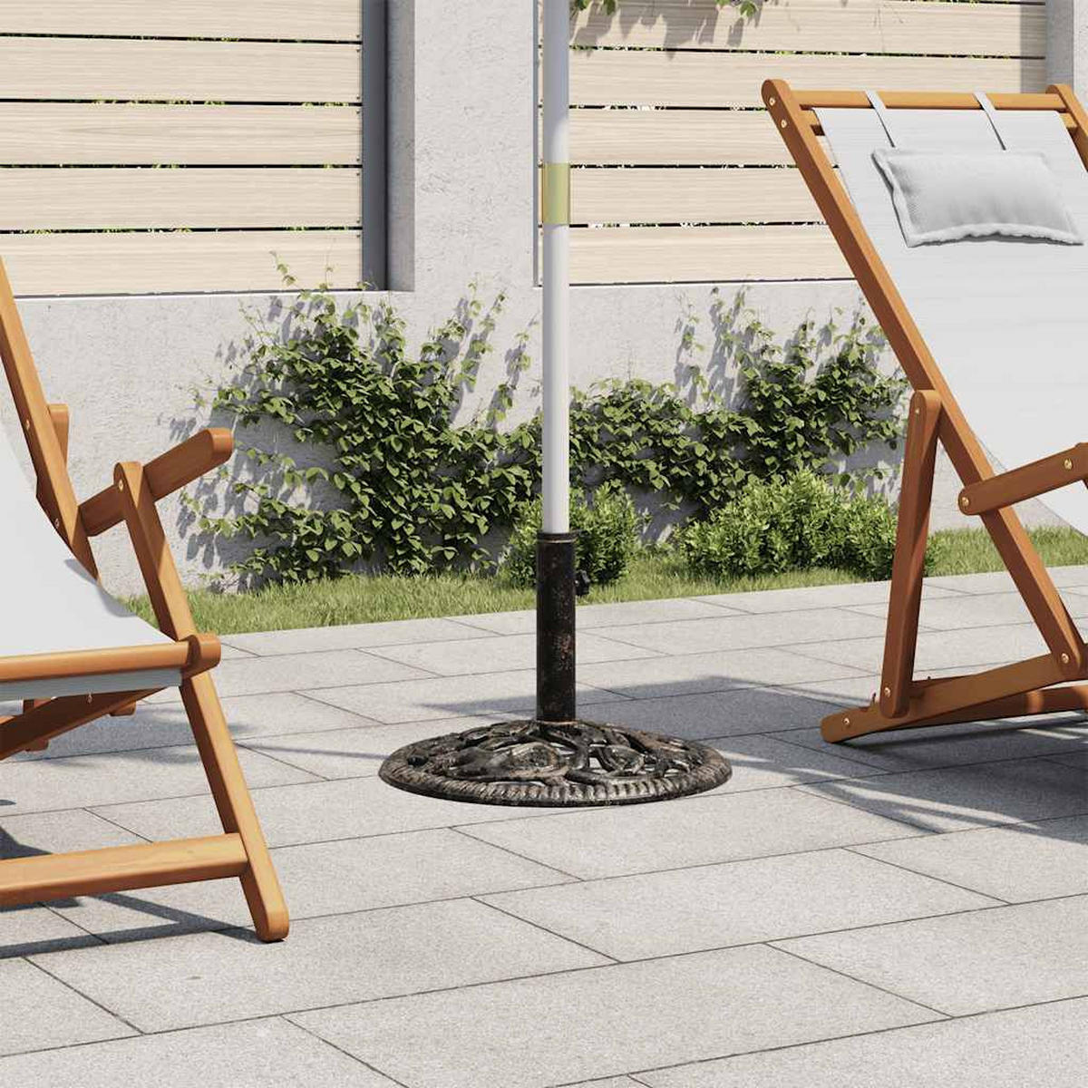 SONNENSCHIRMSTÄNDER Bronze 12 Kg 48 Cm Gusseisen - Braun, Metall (48/48cm) - vidaXL