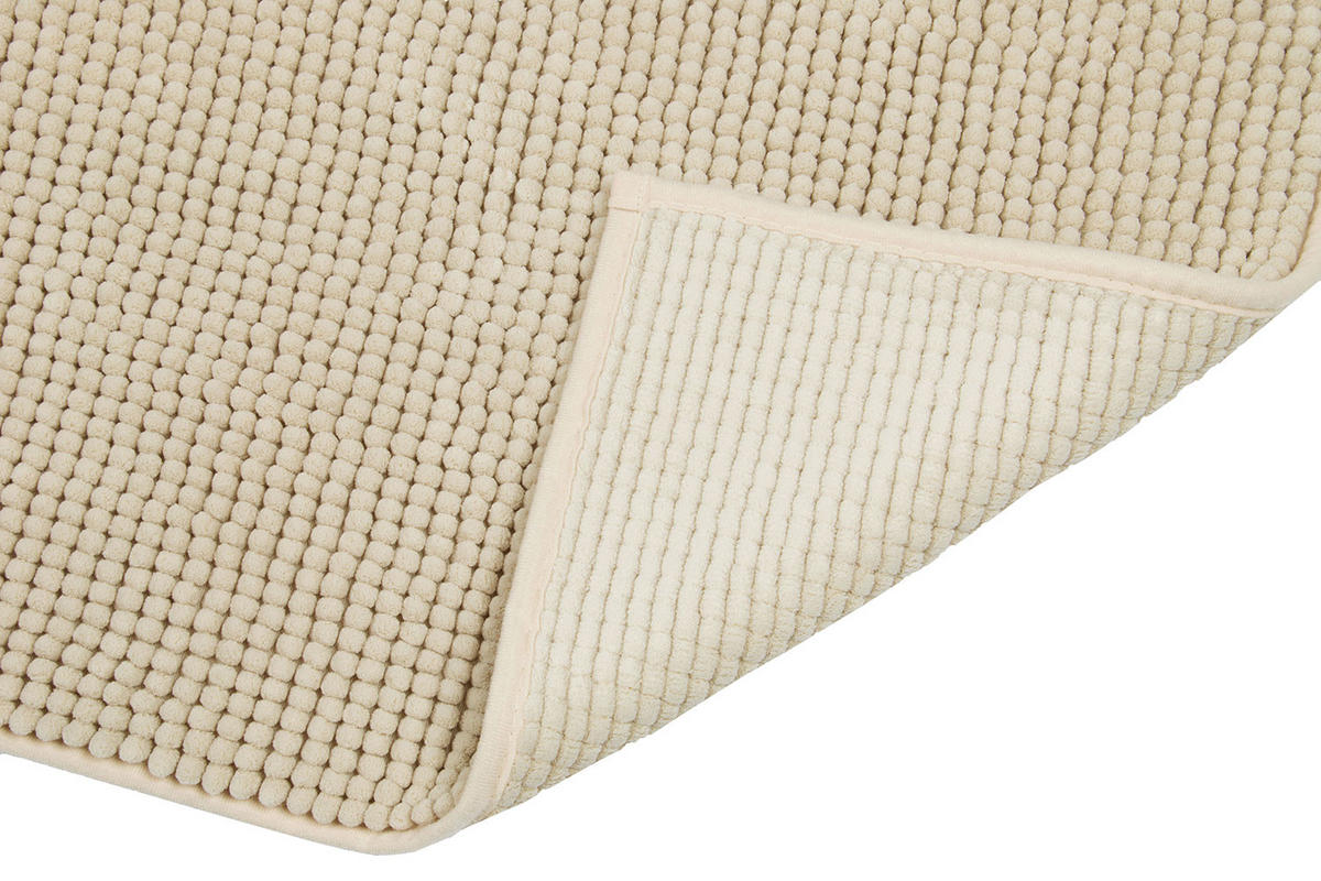 BADEMATTE, 50x80 cm, 100% Polyester, Weiß - Beige, Textil (50/80cm) - Zollner