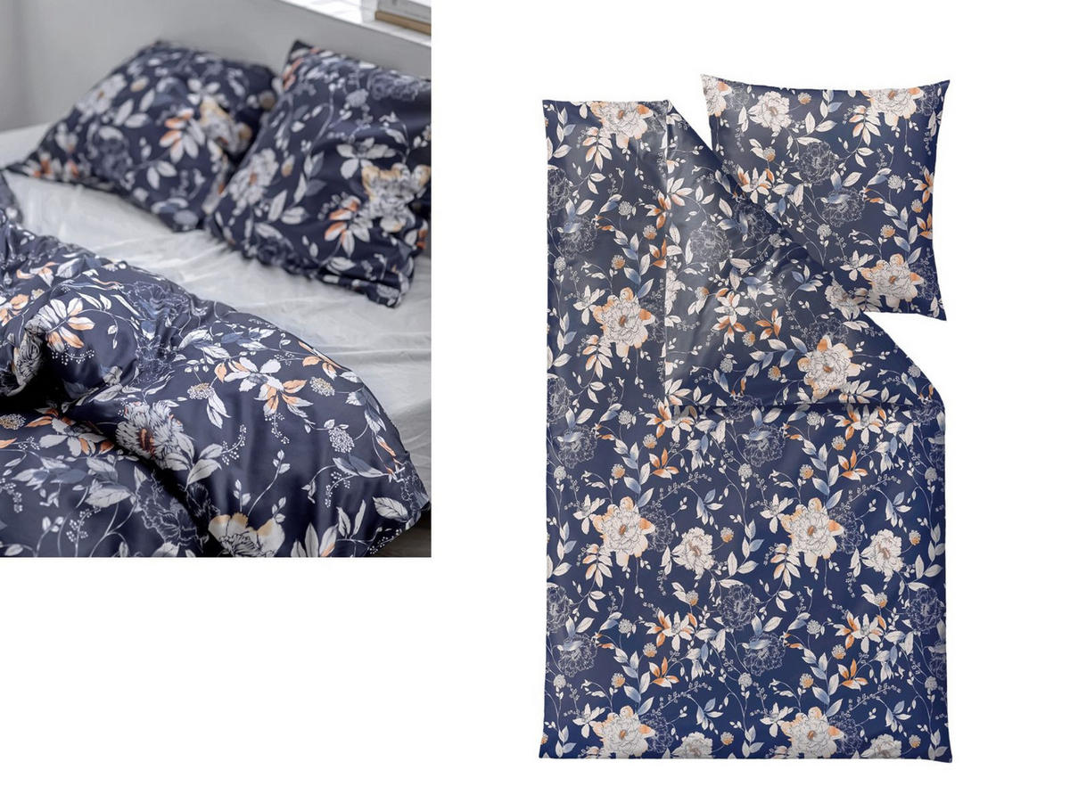 BETTWÄSCHE Garden Bloom II blau 135/200 cm Baumwolle - Blau, Textil (135/200cm) - Södahl