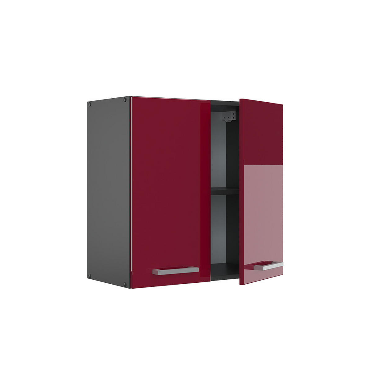 HÄNGESCHRANK R-Line Rot Hochglanz 60 cm - Anthrazit/Rot, Holzwerkstoff (60/60/31cm) - Vicco
