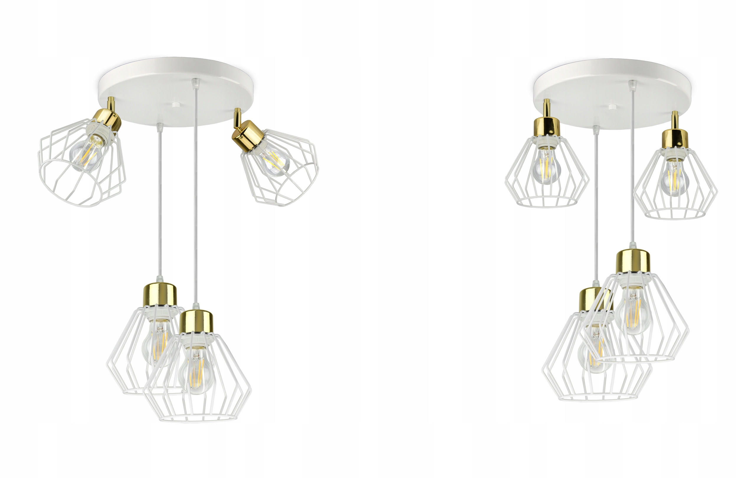 DECKENLEUCHTE LOFT - Goldfarben/Weiß, Metall (30/30/80cm) - kiki design