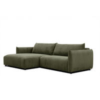 ECKSOFA TAUER 5-Sitzer, olivgrün - Schwarz/Olivgrün, Holzwerkstoff/Kunststoff (174/292cm) - Courtois Laville