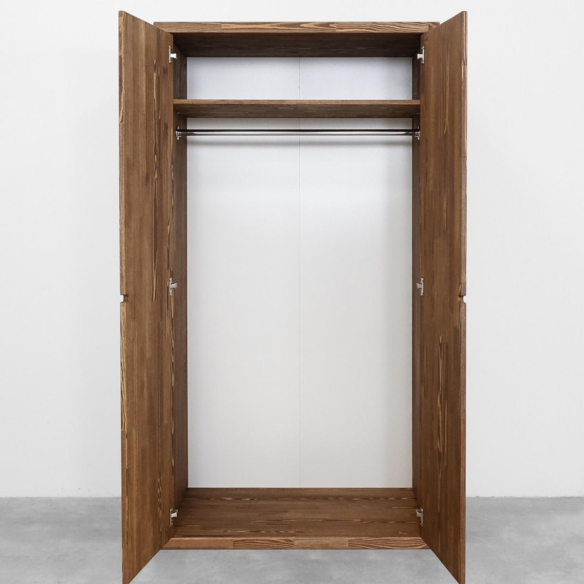 KLEIDERSCHRANK aus Massivholz MARIKA - Dunkelbraun, Holz (100/184/60cm) - Seart