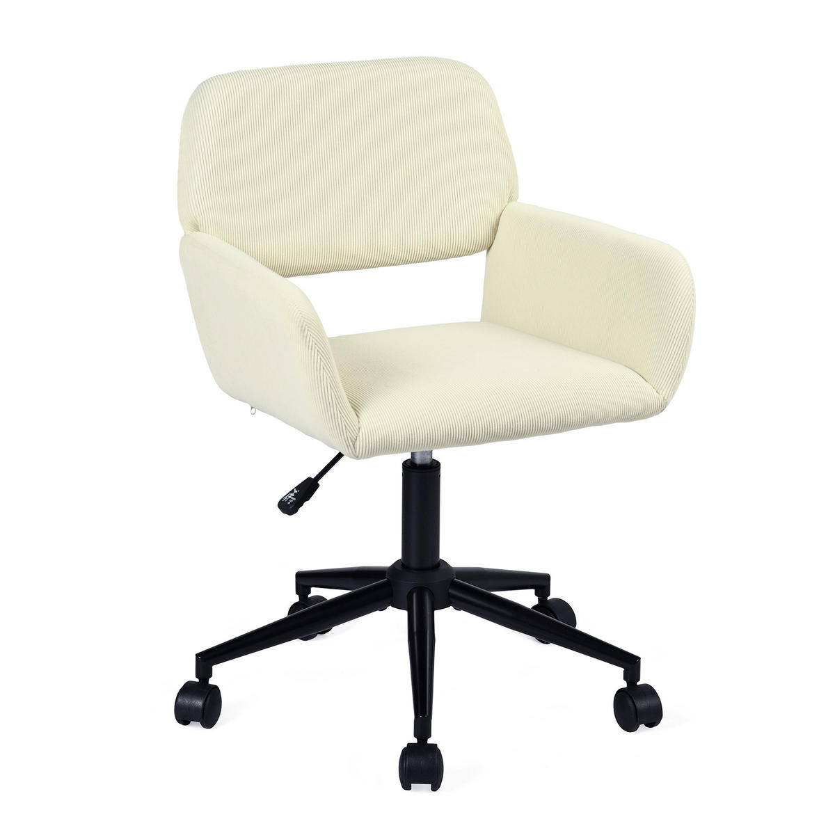 BÜROSTUHL in Cord-Samt, Beige - Beige, Metall (39/86/43cm) - Meubles Cosy