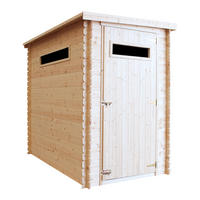 GERÄTEHAUS mit imprägniertem Boden - B144xL239xH198 cm/ 2.63 m2 - M306A+M306G - Beige, Holz (144/204/239cm) - Timbela