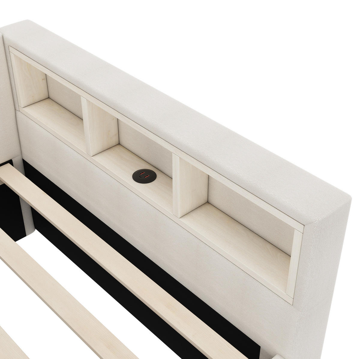 POLSTERBETT 90/200 cm Beige aus Leinen und MDF mit LED-Lichtleiste - Beige, Textil (90/200cm) - OKMYHOME