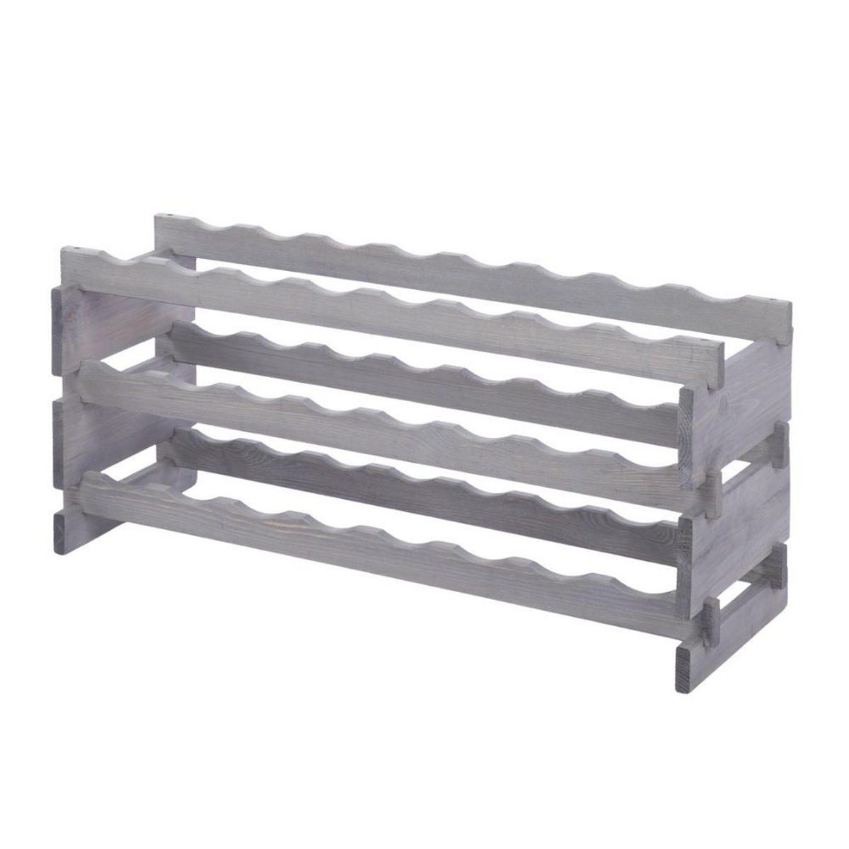 WEINREGAL VINOTECA FLEX PRO HxBxT 37x84x28cm 24 Flaschen auf 3 Ebenen Grau - Grau, Holz (84/37/28cm) - PROREGAL