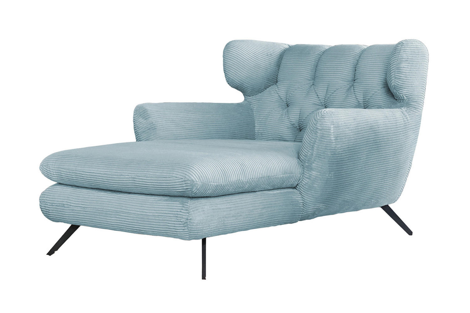 LONGSEAT CHAMRE Hellblau - Schwarz/Hellblau, Textil/Metall (130/95/160cm) - KAWOLA