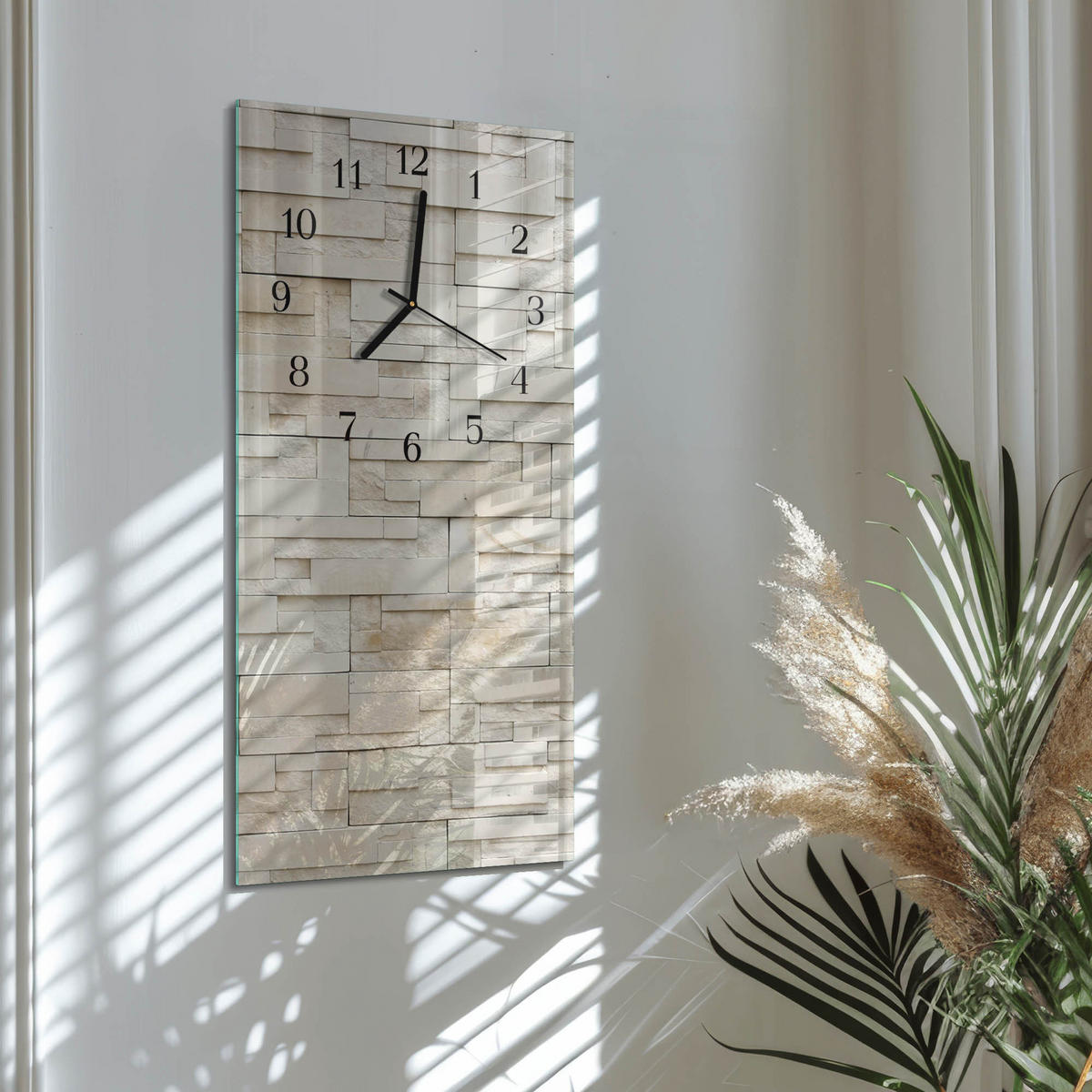 WANDUHR 60x30 cm - Meadow Bridge - Braun, Glas (30/60/0.4cm) - TULUP