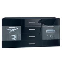 SIDEBOARD Carlos Schwarz Hochglanz - Schwarz Hochglanz, Holzwerkstoff (139/72/35cm) - Vladon