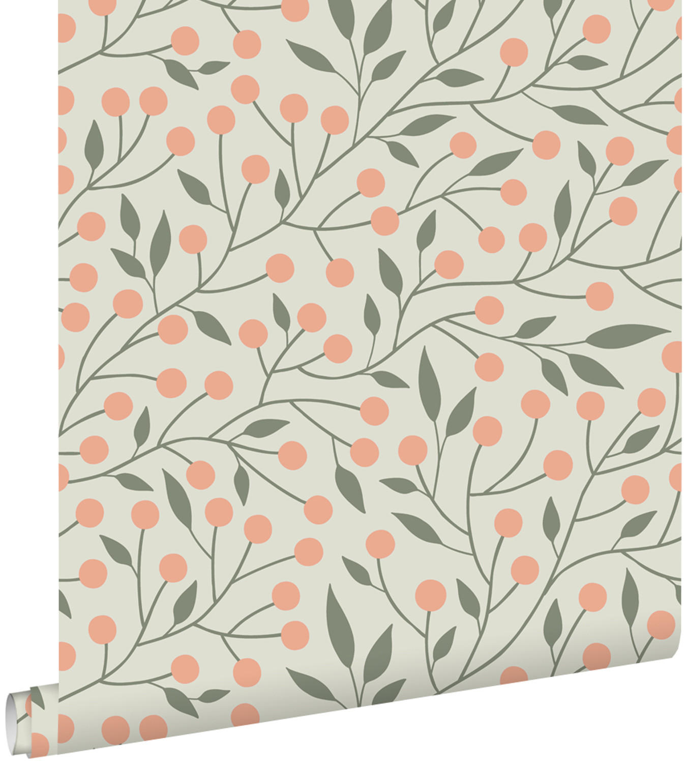 TAPETE Blumenmuster 53 cm x 10.05 m - Grün, Papier (53/1000cm) - ESTAhome