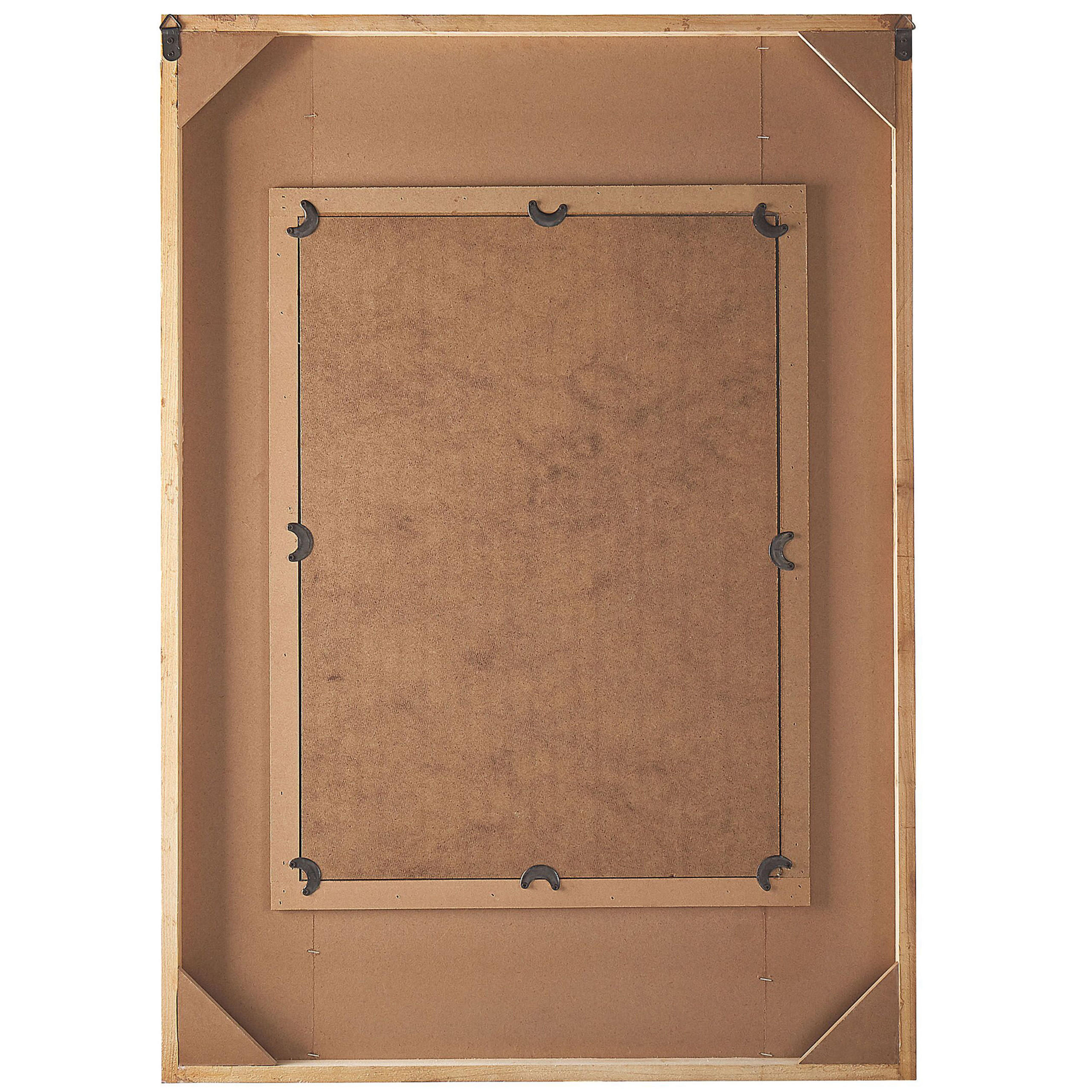WANDSPIEGEL Holz bunt rechteckig 63/90 cm Hizote - Blau/Hellbraun, Holz (63/90/7cm) - Beliani