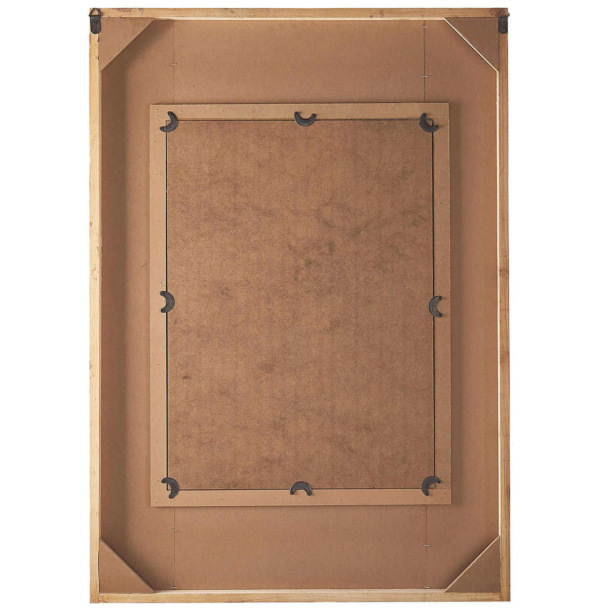 WANDSPIEGEL Holz bunt rechteckig 63/90 cm Hizote - Blau/Hellbraun, Holz (63/90/7cm) - Beliani