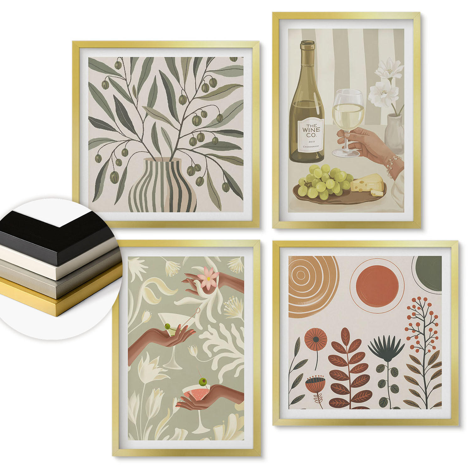 ArtPrintCave Wandbilder Gold 50x50 cm