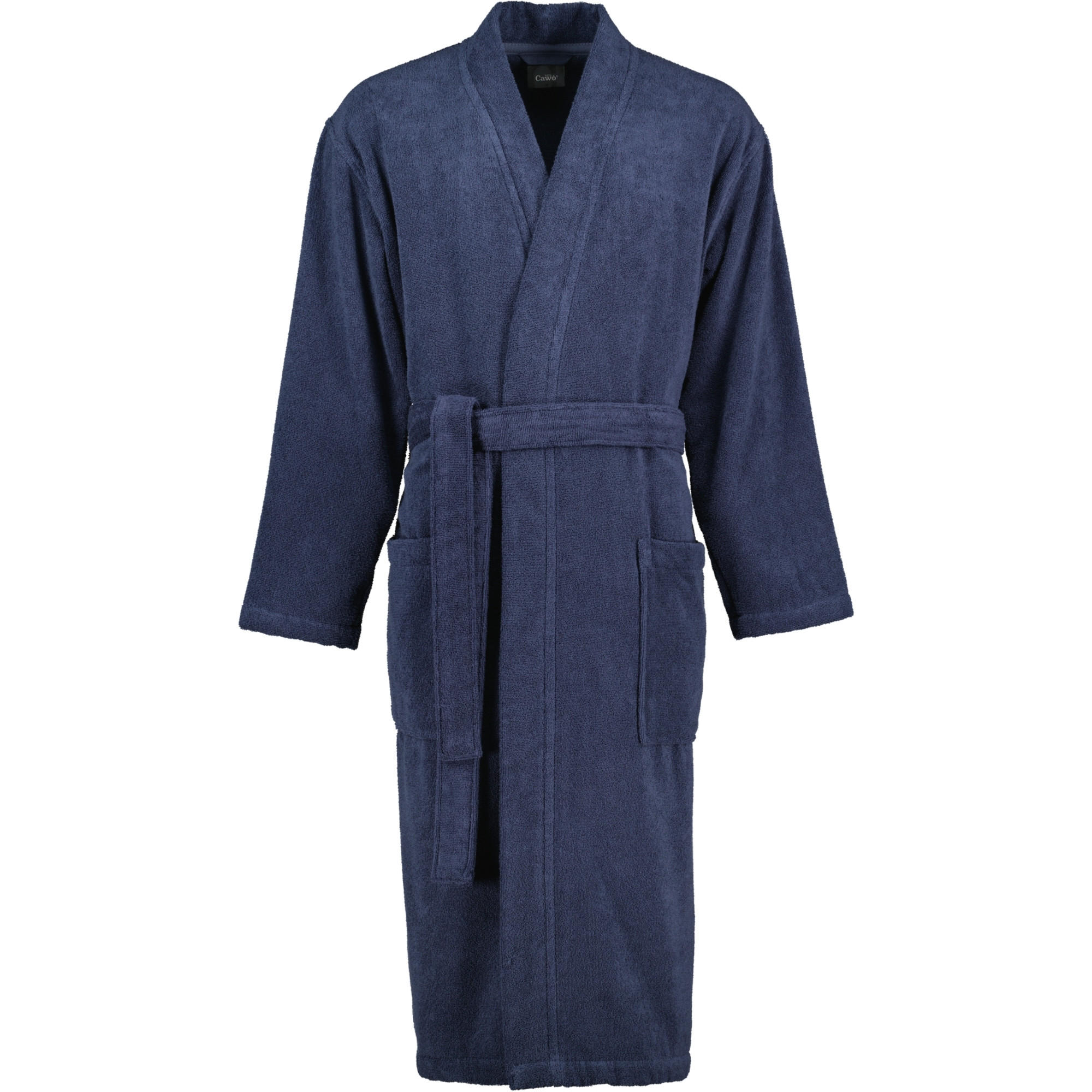 BADEMANTEL HERREN KIMONO UNI 828 BLAU - 17 - Blau, Textil (Snull) - Cawoe