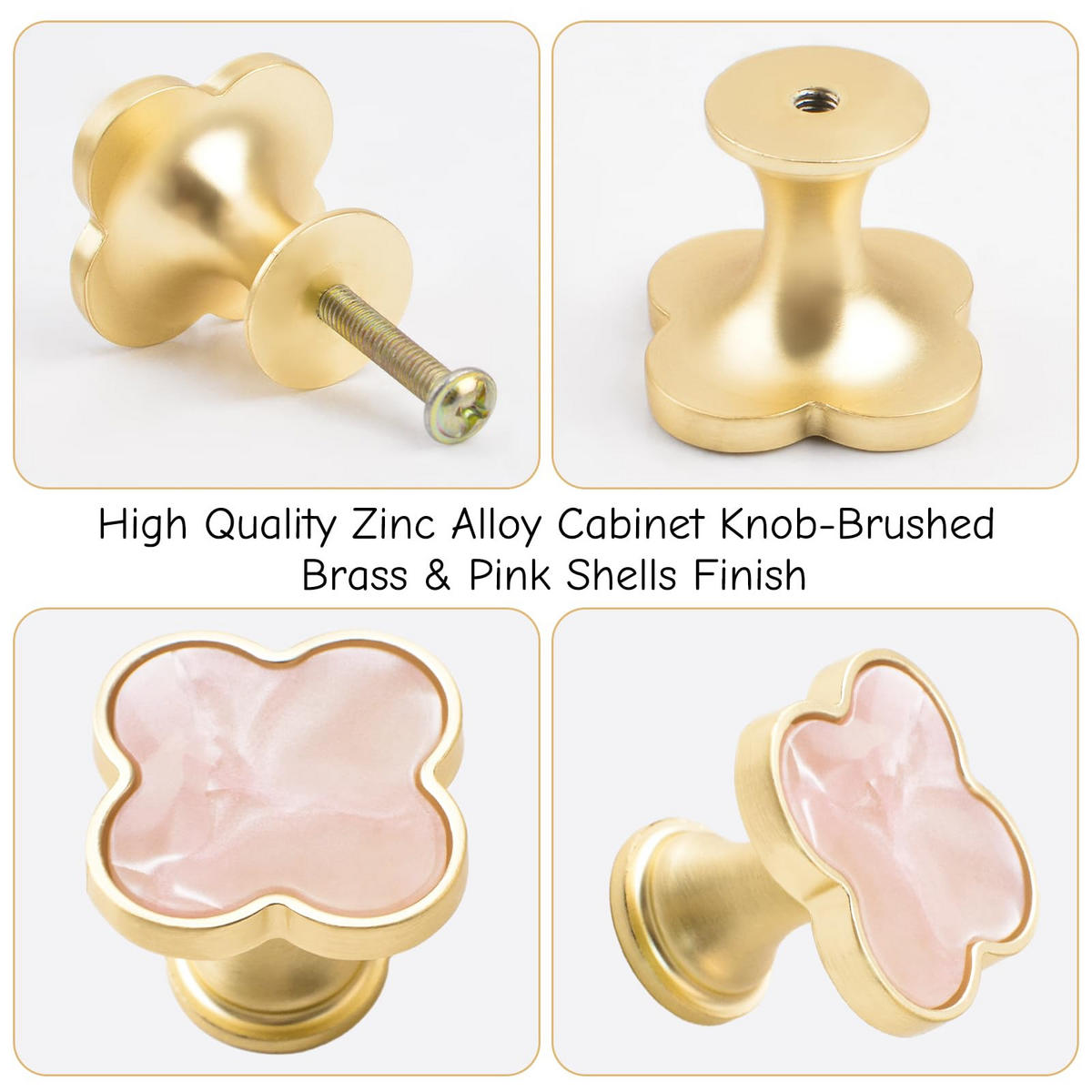 SCHRANKKNOPF Gold 6er-Set - Pink, Metall (0.33/2.5/0.33cm)
