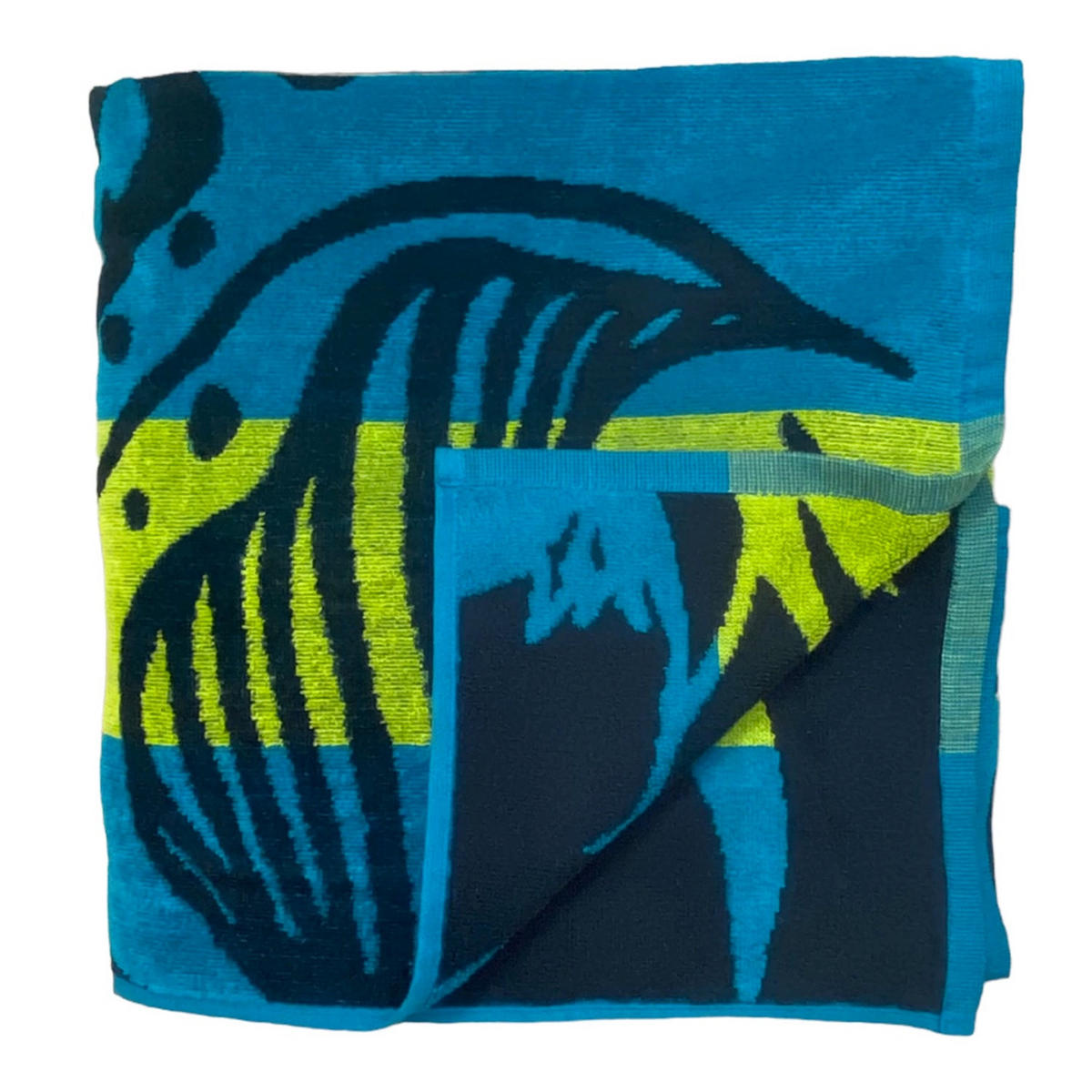 STRANDTUCH Frottee Velours Jacquard Papiga 140x180 400g/m² - Blau, Textil (140/180cm) - LE COMPTOIR DE LA PLAGE