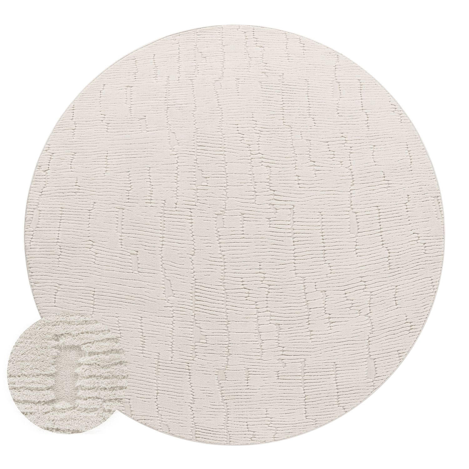 HOCHFLORTEPPICH Boho Creme Ø 160 cm - Creme, Kunststoff (160/160cm) - TT Home
