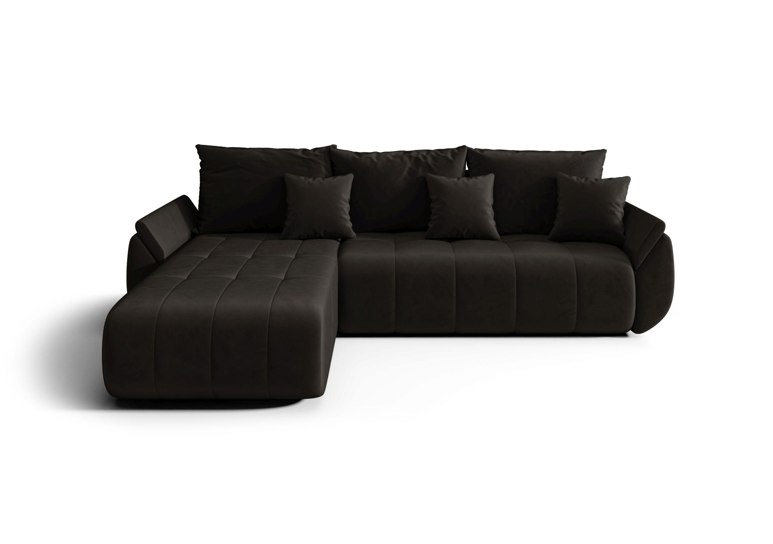 ECKSOFA mit Schlaffunktion TOKYO R Monolith 95 Rechts - Dunkelbraun, Textil (280/185cm) - Bedante