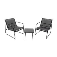 BALKONMÖBEL-SET Mali Schwarz Stahl für 2 Personen - Schwarz, Kunststoff - bellavista - Home & Garden