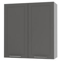 KÜCHENHÄNGESCHRANK Kvantum W4/90 Graphit Matt / Grau Matt 90 / 32,5 / 96cm - Graphitfarben/Grau, Holz/Holzwerkstoff (90/96/32.5cm) - Feldmann-Wohnen
