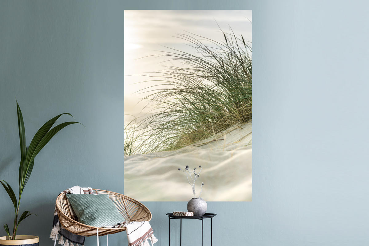 WANDTATTOO Dünen - Strand - Schlewswig-Holstein - Wattenmeer 80x120 cm - Creme, Kunststoff (80/120/0.1cm) - MuchoWow