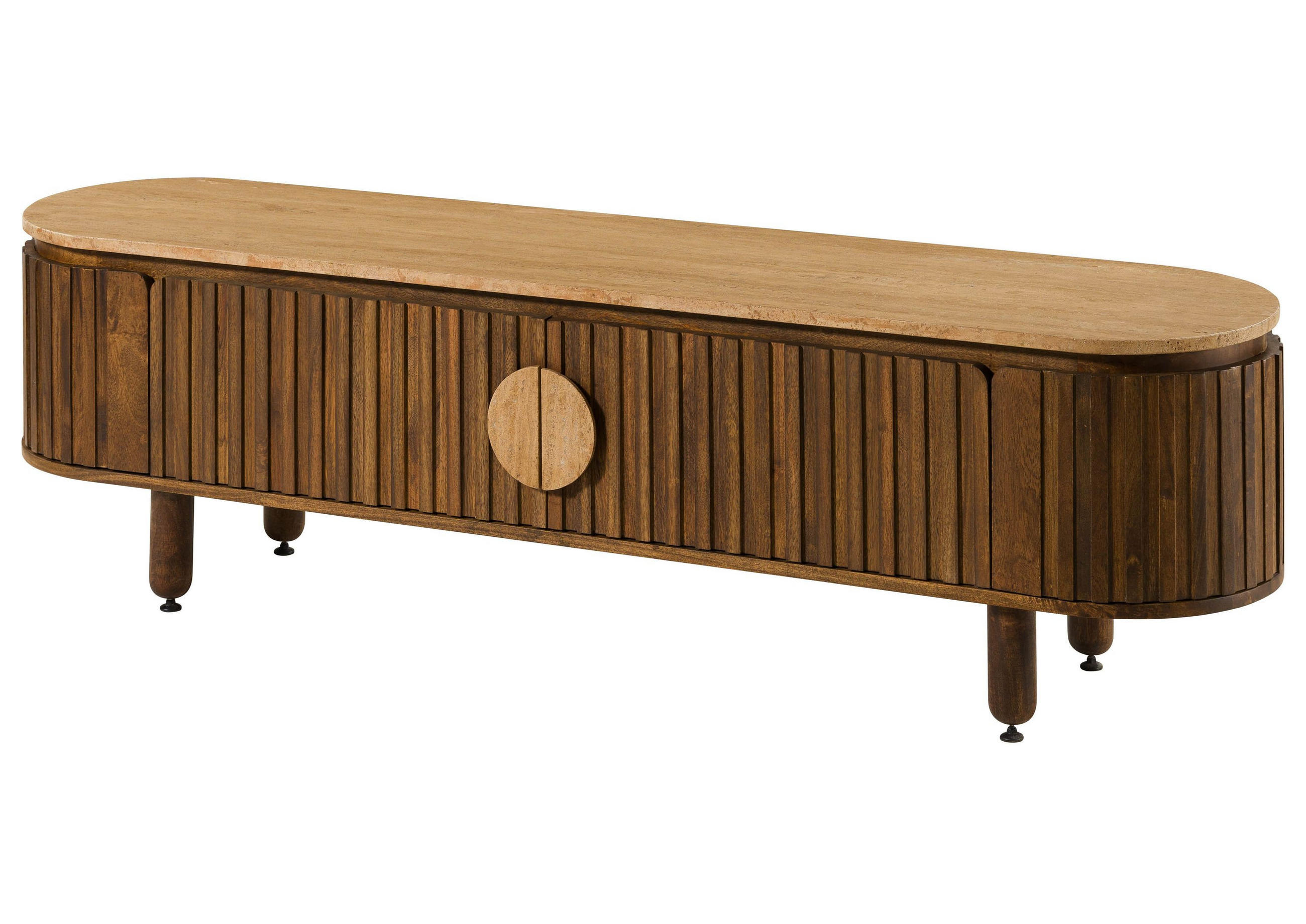 TV-BOARD Mango 180x40x50 braun geölt KYOTO #113 - Braun, Holz (180/50/40cm) - Massivmoebel24