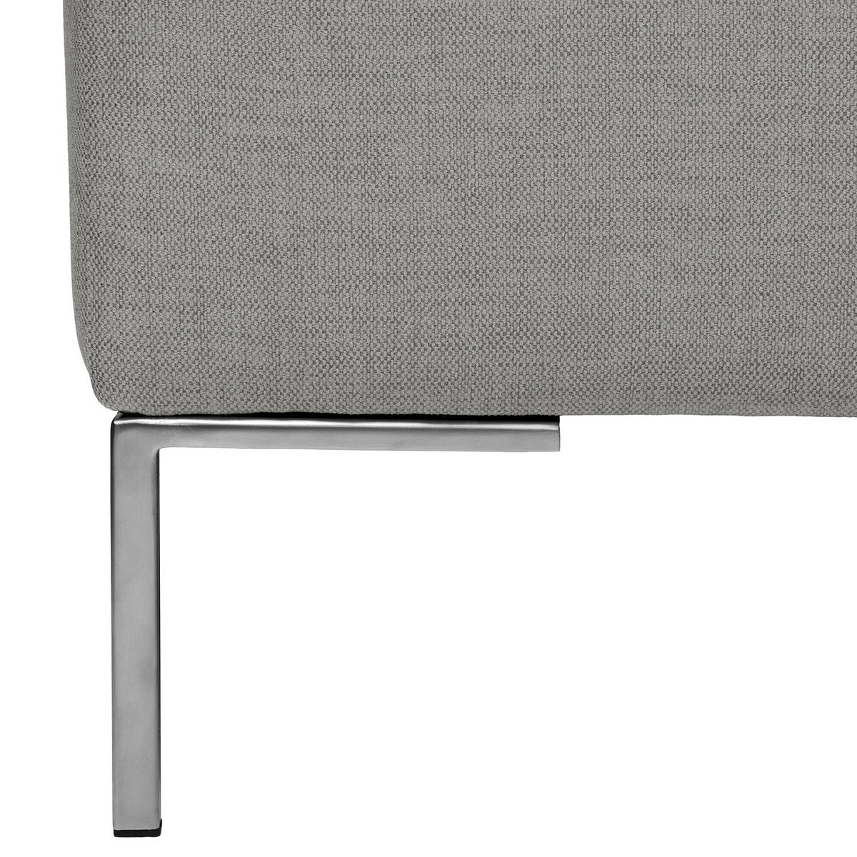 2-SITZER - Chromfarben/Hellblau, Textil/Metall (174/81/105cm) - home24