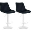 BARHOCKER 2er Set Lederlook schwarz - Schwarz, Textil/Metall (49.5/91/50cm) - CLP