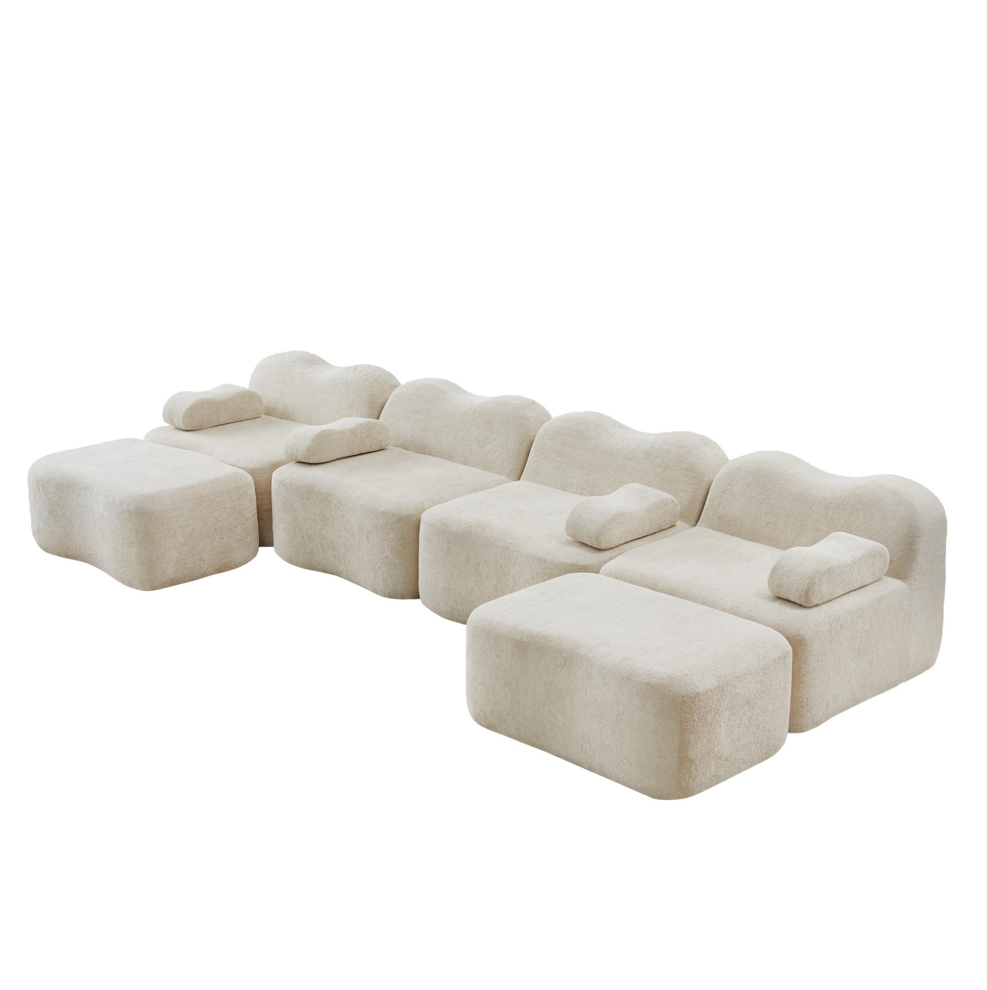 Flora Grace Wohnlandschaft Beige 167x70x384 cm