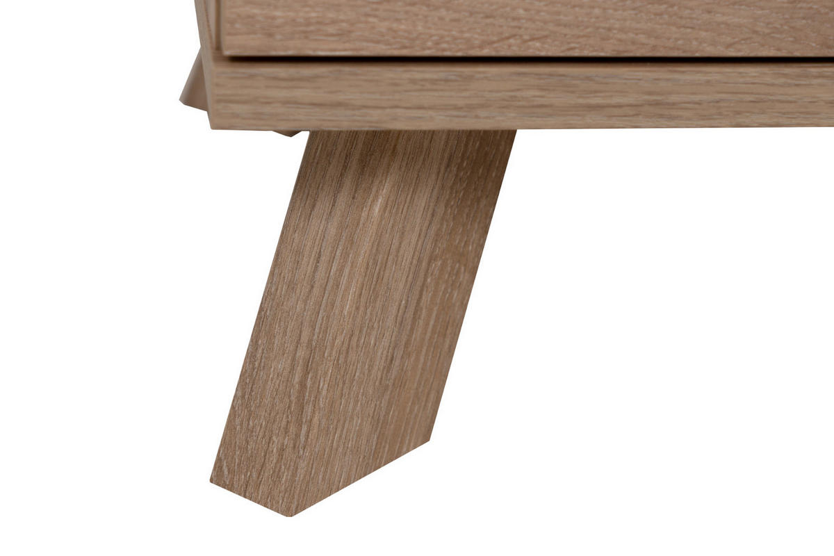 KOMMODE Eiche 127 cm, Sideboard mit viel Stauraum und Push-to-Open - Eichefarben/Messingfarben, Holzwerkstoff/Metall (127/85/40cm) - Furn.Design