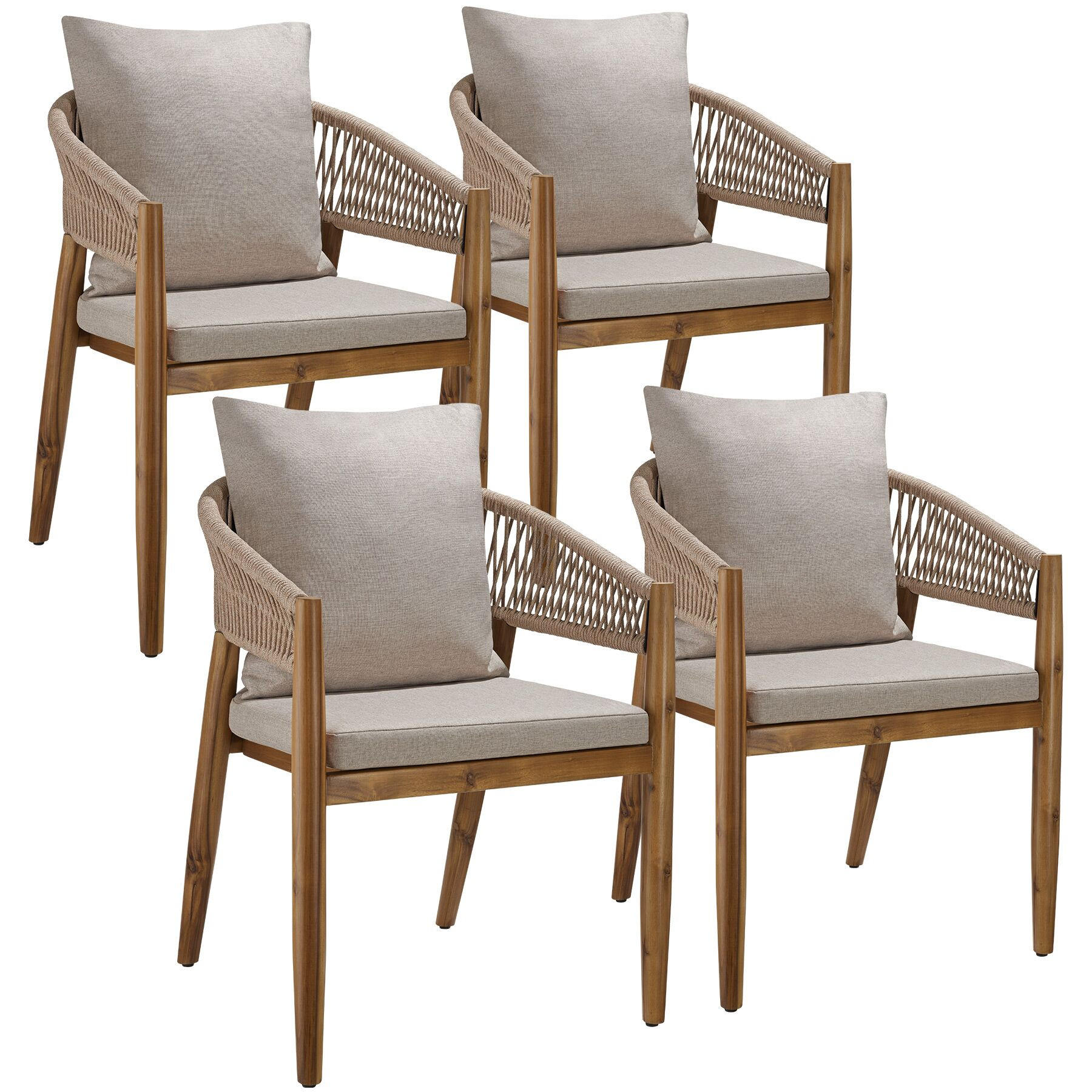 tectake Gartenstuhl Sand 59x76.5x58 cm