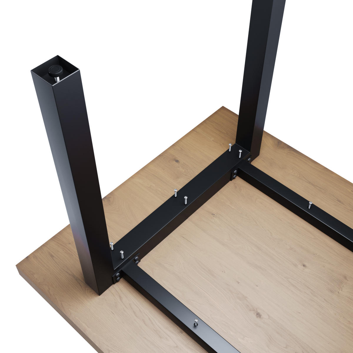 TISCHBEINE Etamin Metall Schwarz 170/70/72 cm - Schwarz, Metall (70/72/170cm) - Metalo Pro